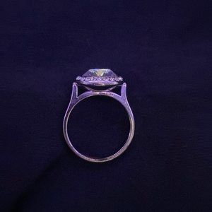 Square faux diamond ring